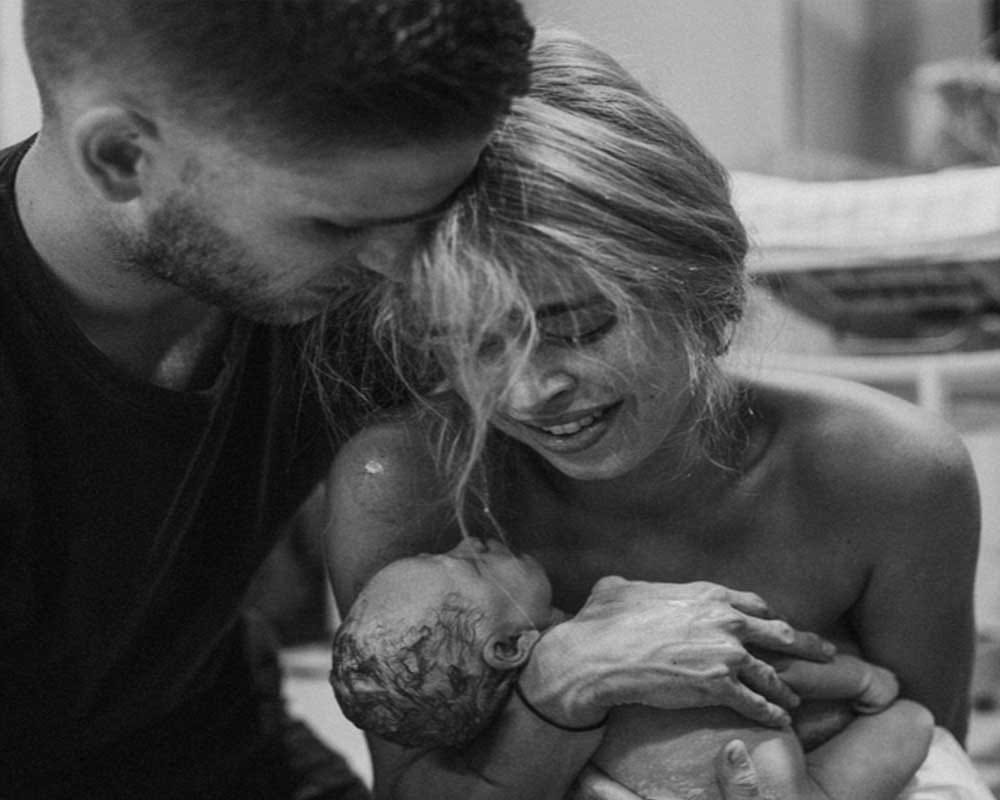 women endure labour pain, then new life is born