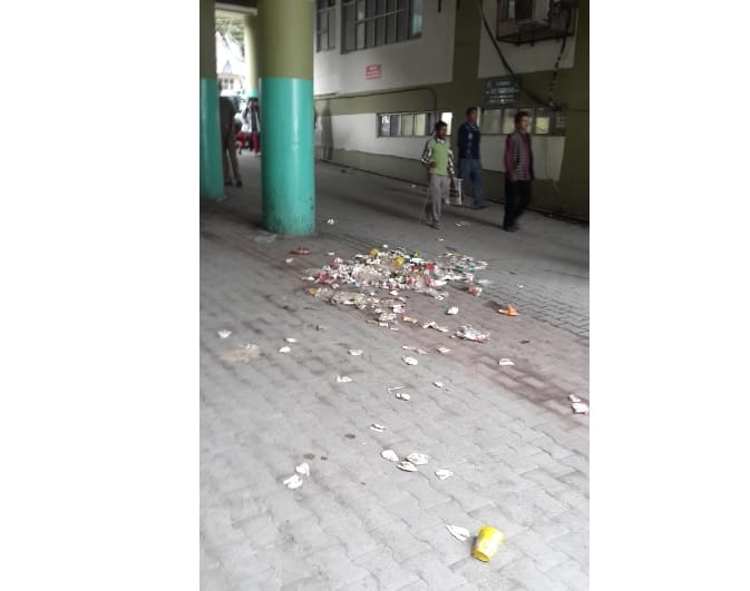 Garbage Scattered in IGMC campus before employees strike, cctv footage.
