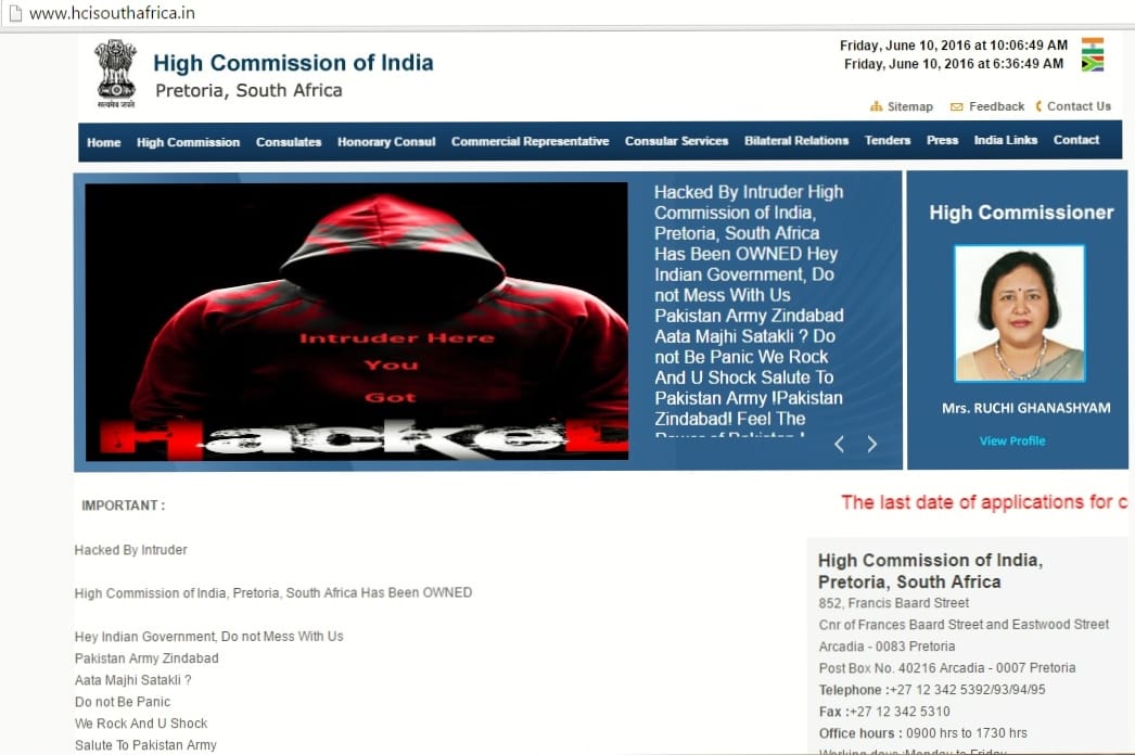 Pro-Pakistani hackers deface Indian embassy sites in seven countries