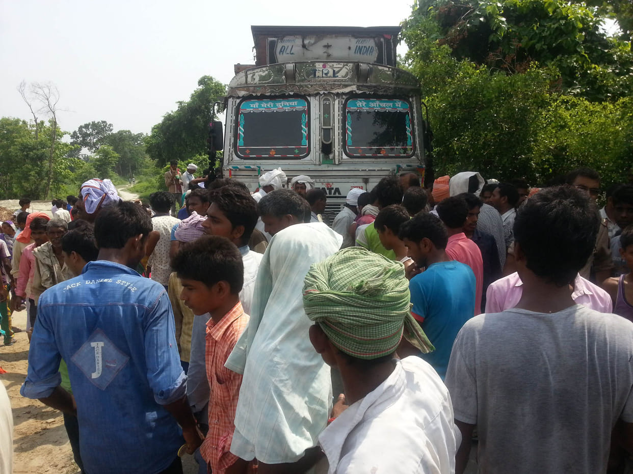 Four people died after being crushed by a truck on a bike rider