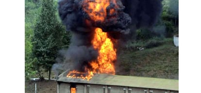 Fire in Army store at solan, himachal.
