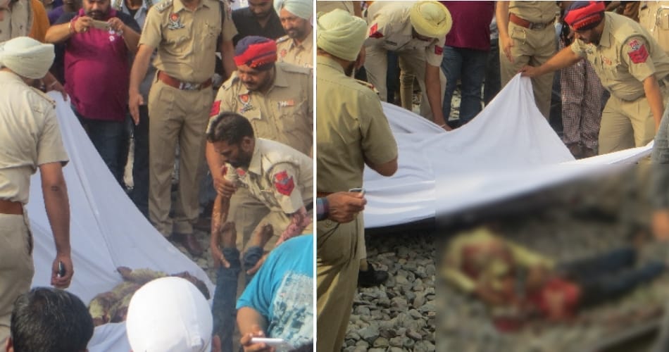 young man crushed under train