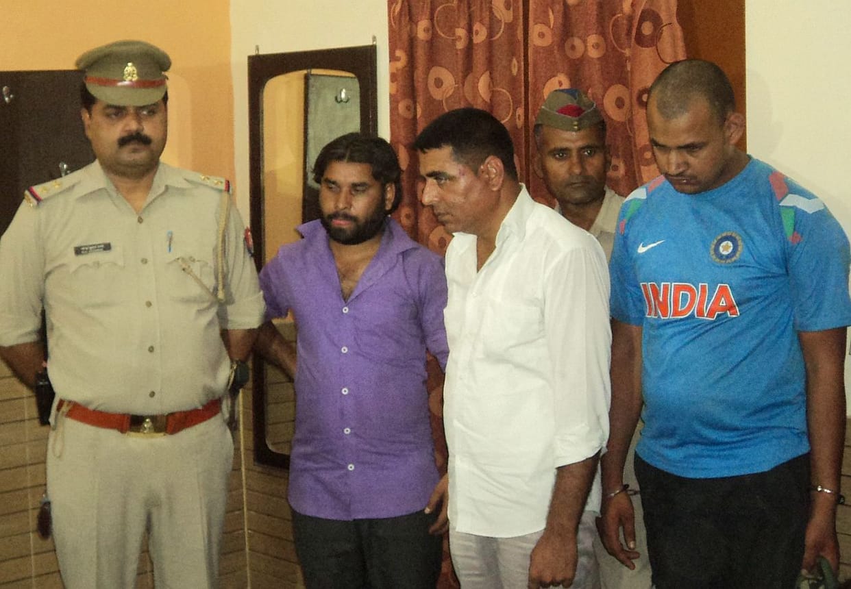 three gangsters were arrested in encounter.
