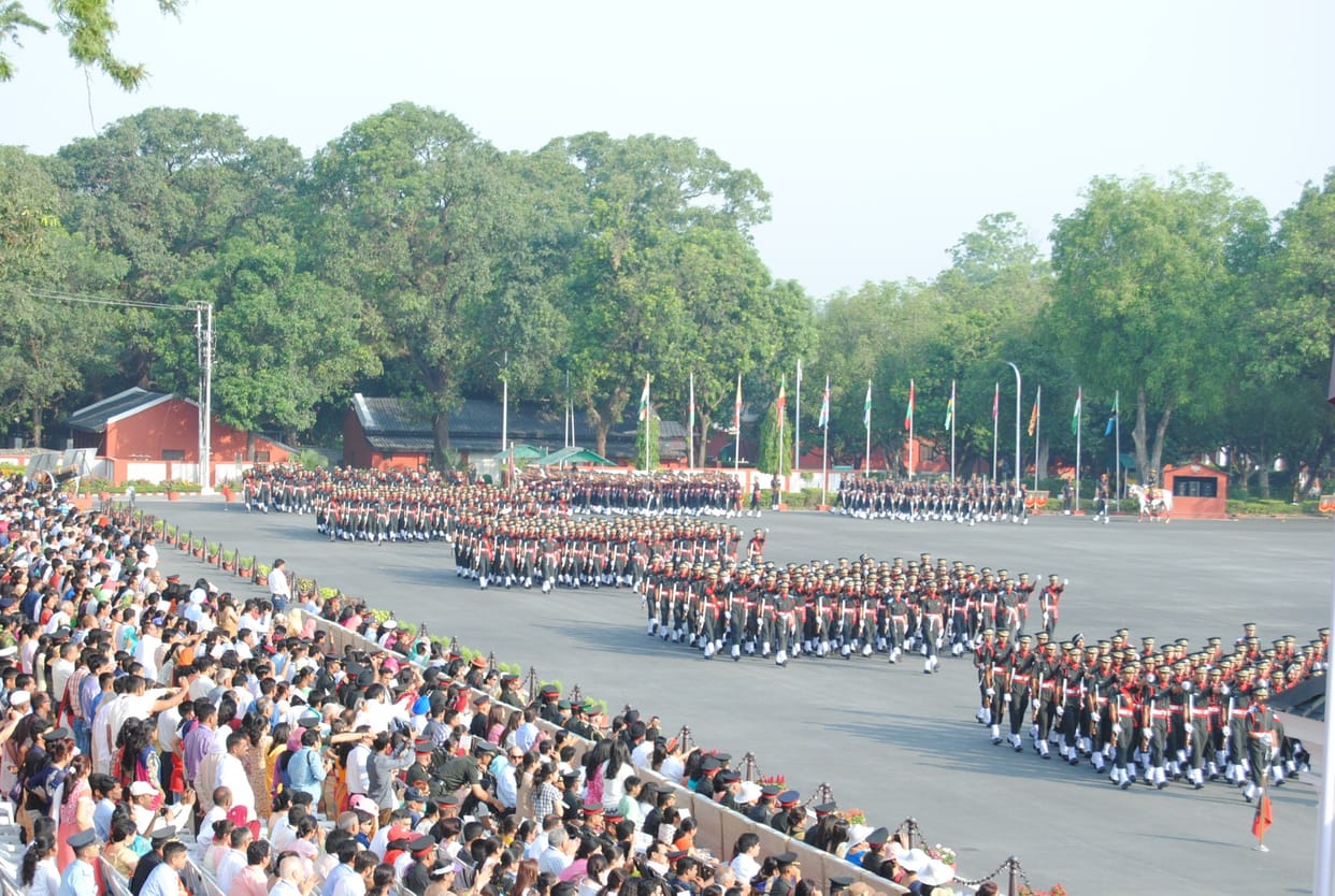 610 gentleman cadets join passing out parade in indian military academy.