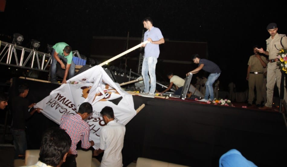 program of Moon Light yoga not completed due to storm