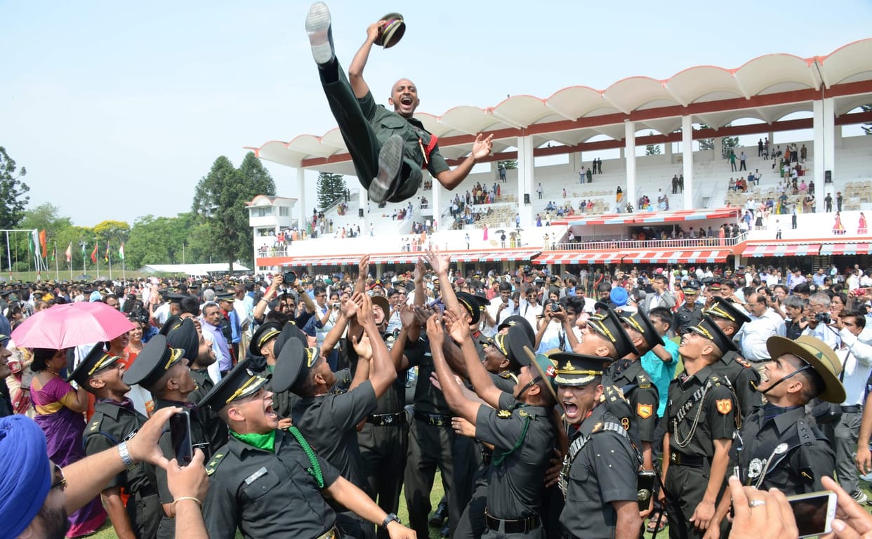 young army officer in passing out parade of ima.