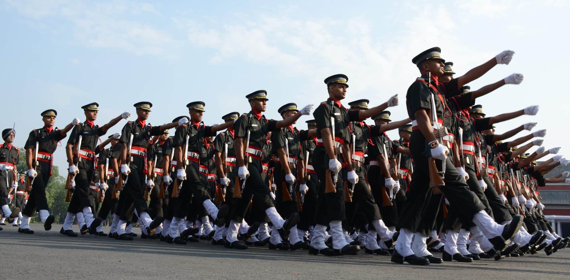 chopper fly over during IMA pasing out parade