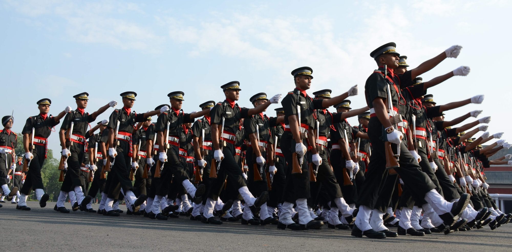 chopper fly over during IMA pasing out parade