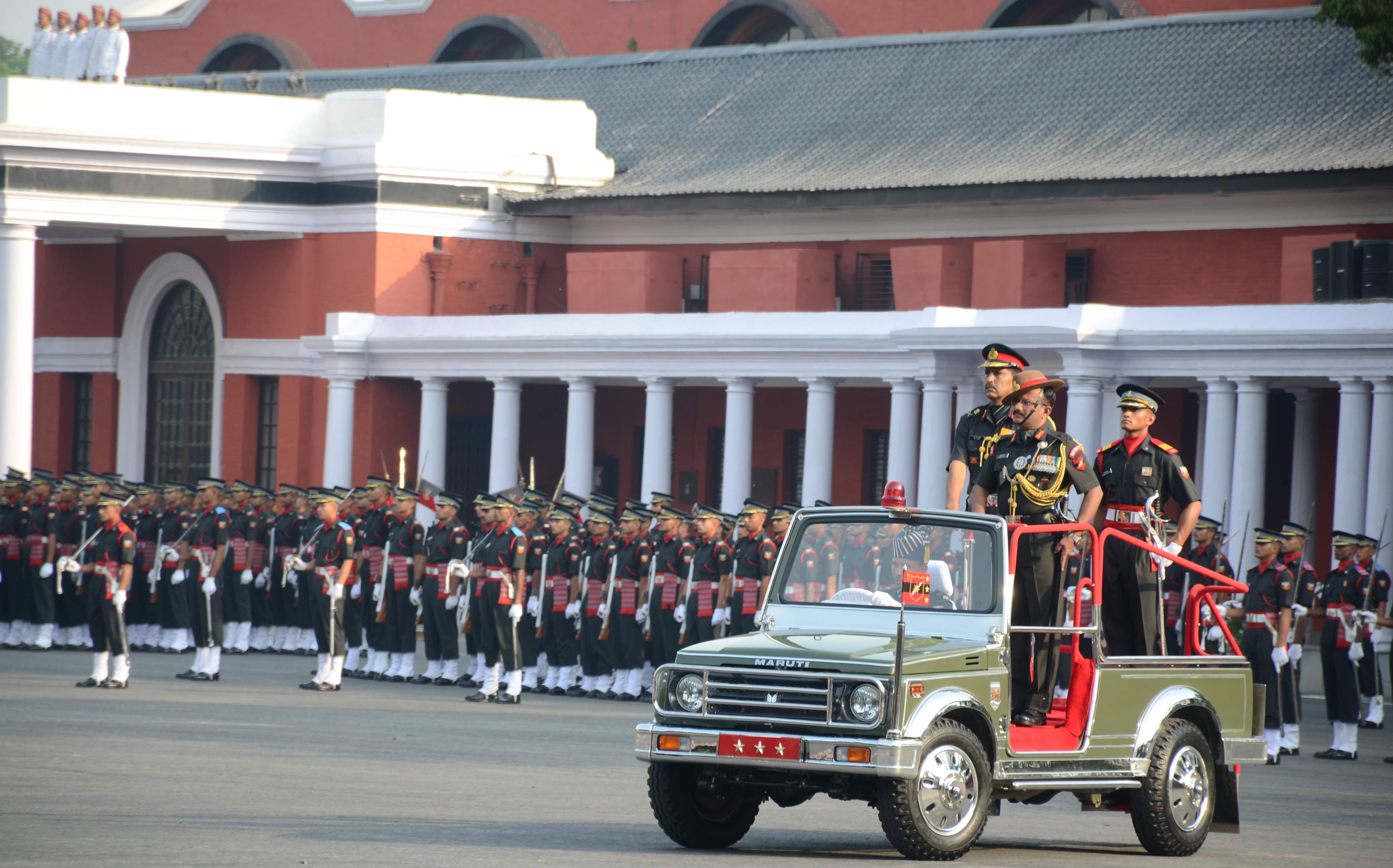 young army officer in passing out parade of ima.