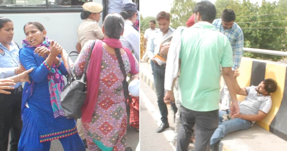 lathicharge, police lathicharge, police lathicharge on teachers, lathincharge in bathinda