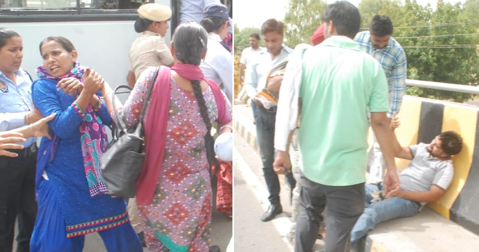 lathicharge, police lathicharge, police lathicharge on teachers, lathincharge in bathinda