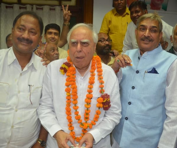 Celebration after win in rajya sabha election.