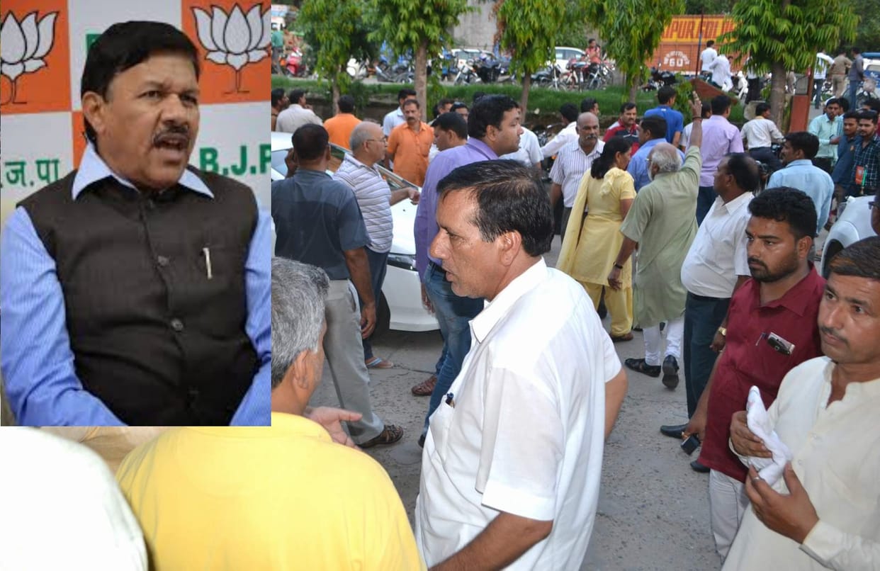 police check bjp vice president shyam jaju car.