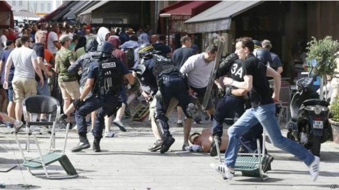 Euro cup 2016: france football violence   