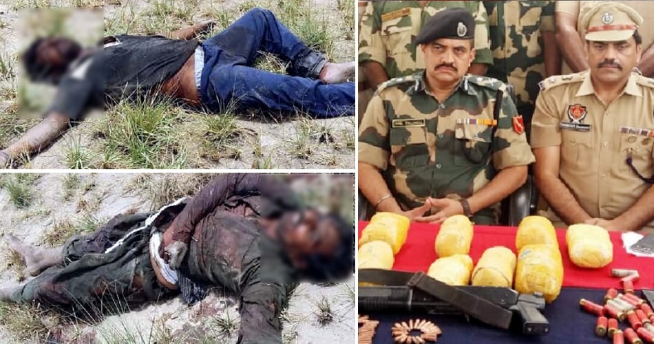 two pakistani drug smugglers killed in encounter on indo pak border in punjab