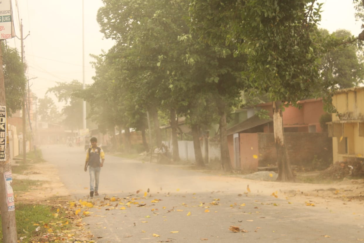 Thunderstorm, rain relief to people