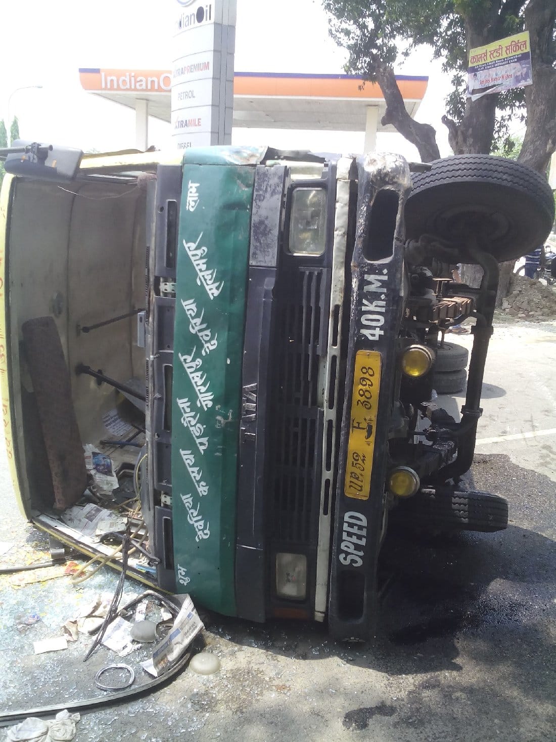 Roadways bus contracted upturned, 19 injured