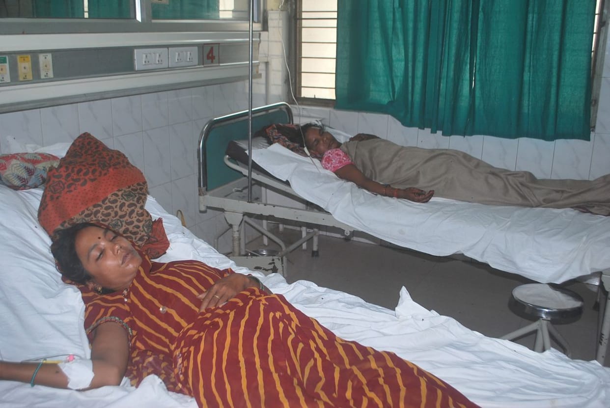 Three people suffering from diarrhea