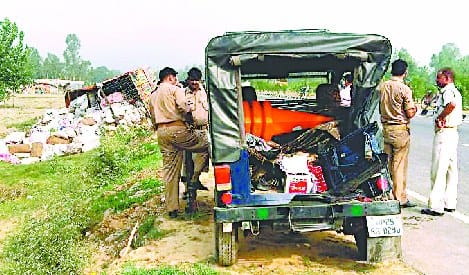 Large truck bypass Rundi police jeep , driver killed