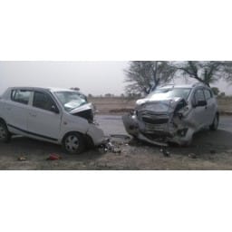 bhiwani news, car, accident, husband, wife, three, dead