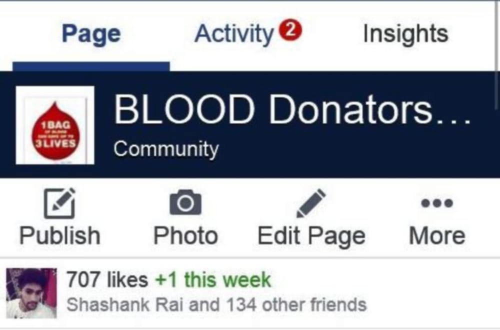 Facebook page of blood donation uttarakhand