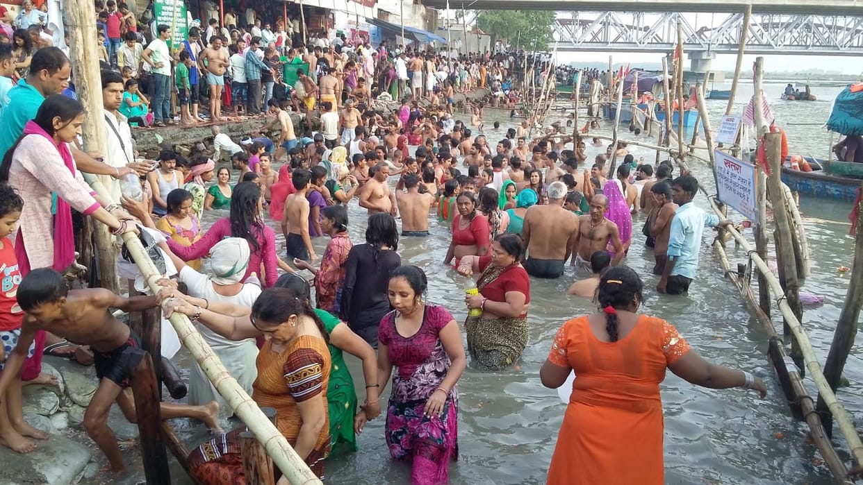 river bath on jyestha purnima