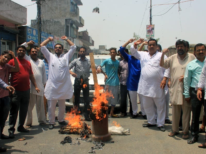 protest, pathankot protest, congress protest, protest against government, amritsar