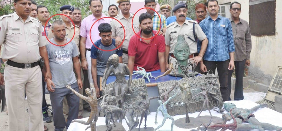 big sculpture thief arrested in faridabad