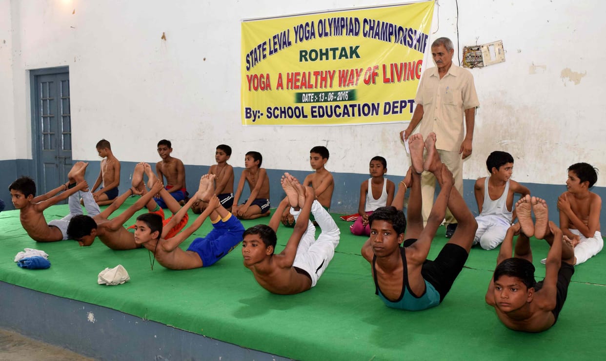 rohtak, state yoga championship, haryana rohtak, yoga