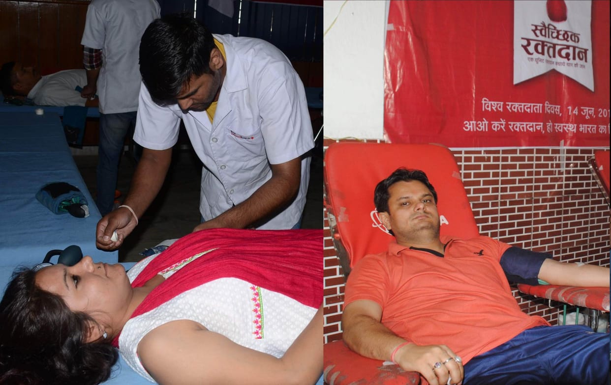 blood donation in dehradun at world blood donor day.