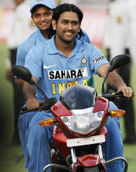 Dhoni Borrows A Police Motorcycle From A Zimbabwean Cop