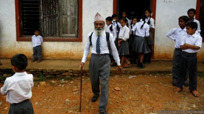 Nepal's oldest schoolboy