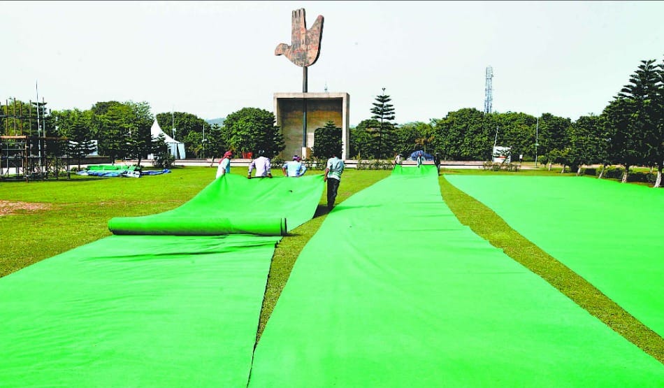 international yoga day, capital complex Chandigarh, full dress rehearsal, modi visit chandigarh