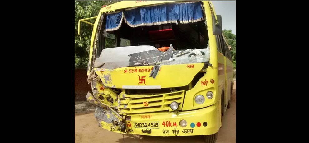 Two buses collided, arm of a passenger fractured