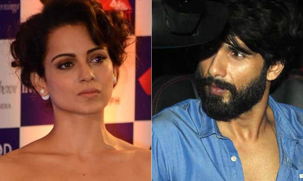 Shahid kapoor reacts about kangana ranaut comment