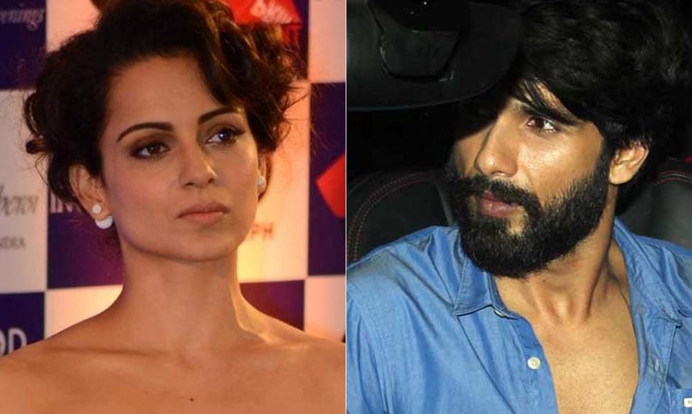 Shahid kapoor reacts about kangana ranaut comment