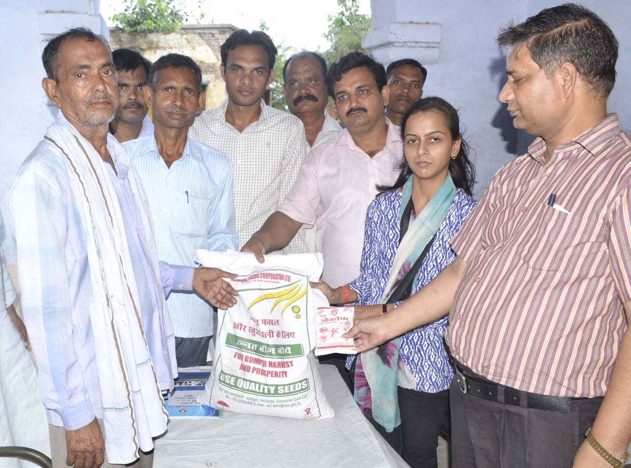 Crop selected in display Distributed kits to farmers