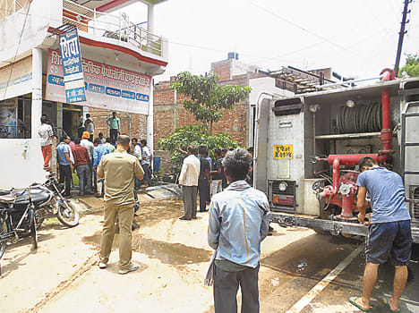 Fire caused by a short circui