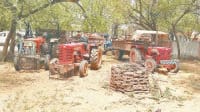 mining deapartment action, three tracter trali 