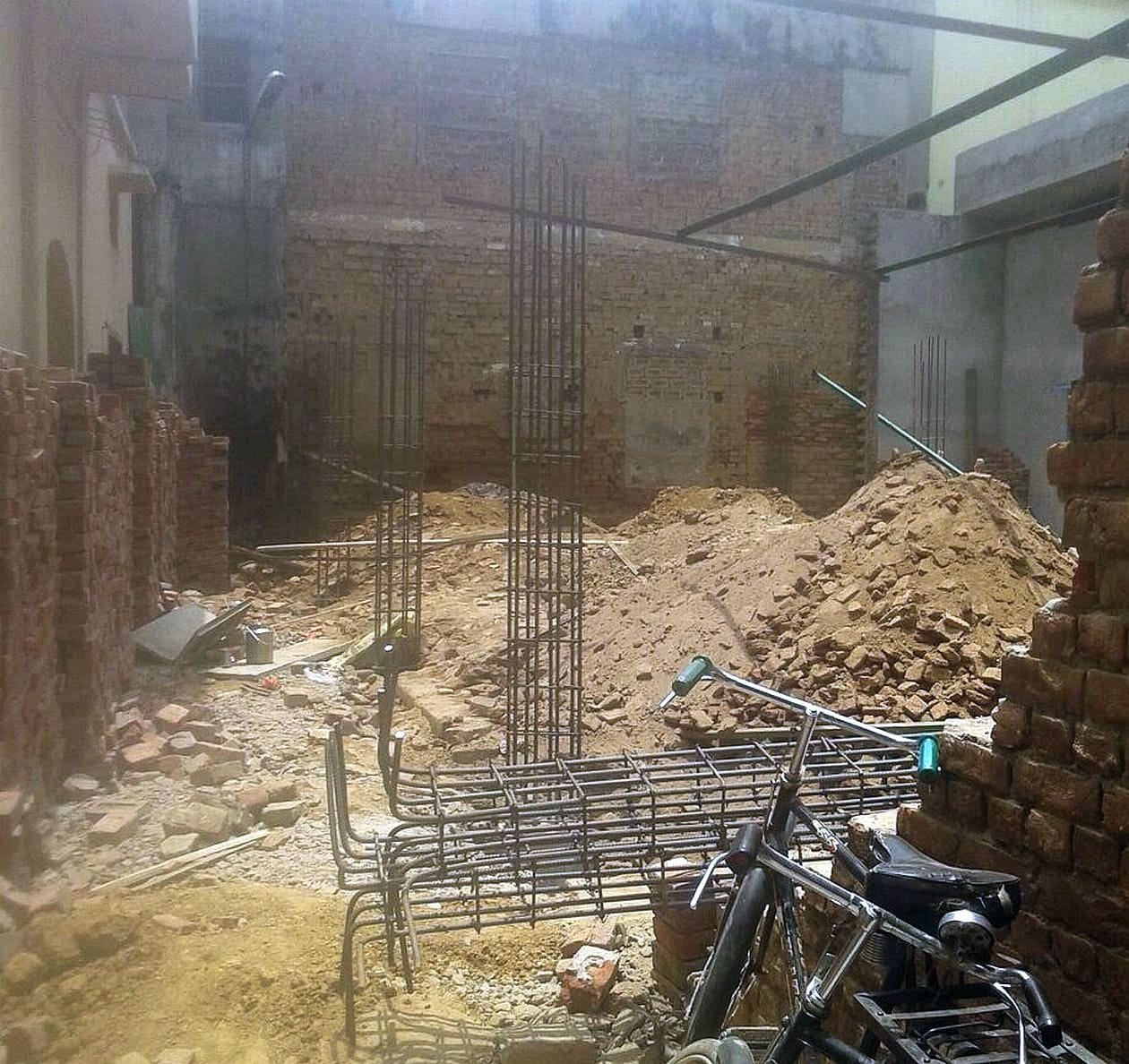 ancient kund found in excavation near temple