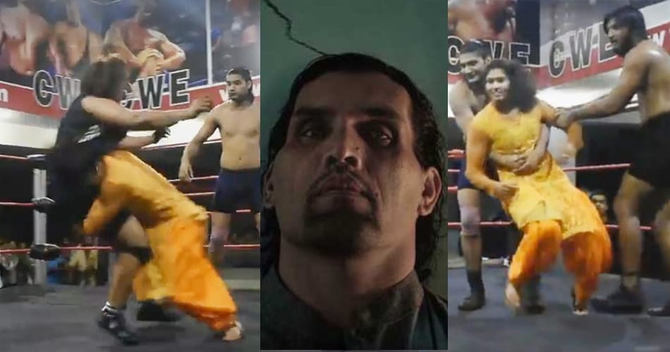great khali, bibi bulbul, wwe, lady wrestler kavita, khali student bulbul, ring fighting, jalandhar