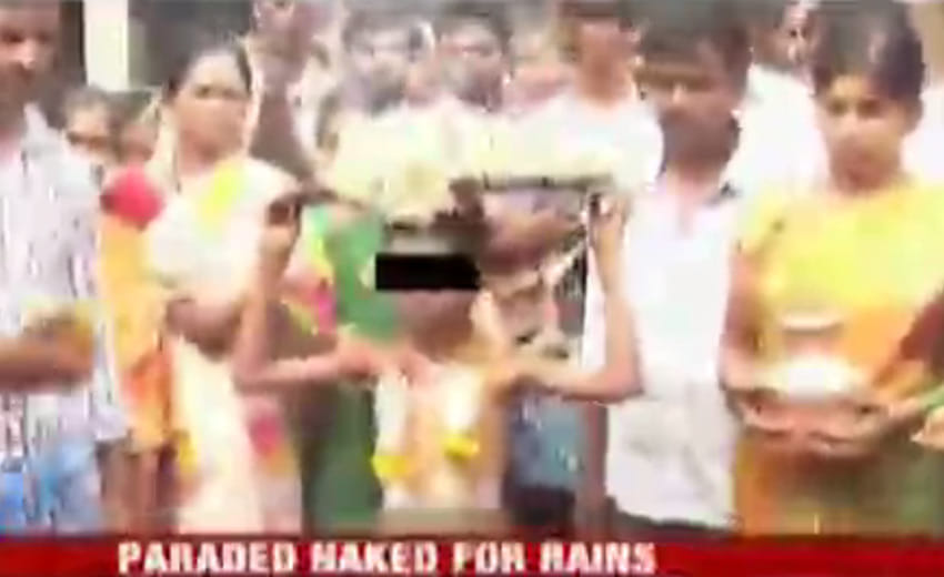 boy paraded naked to please rain god in karnataka