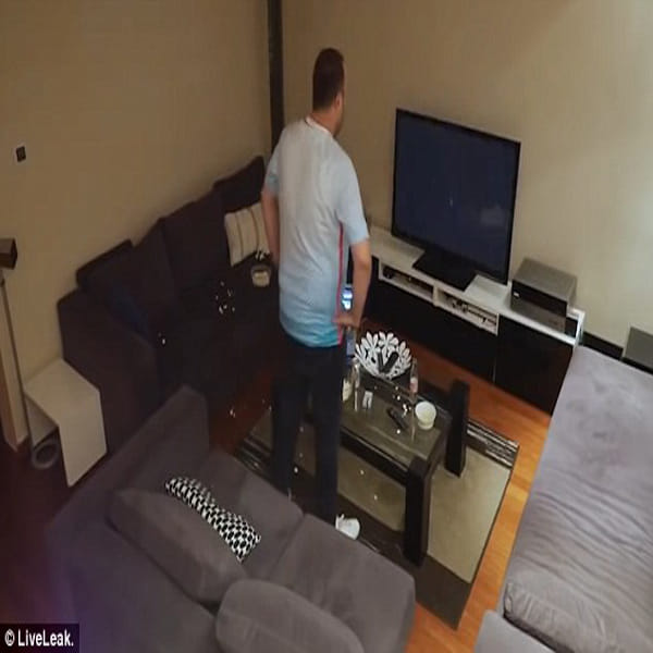 Turkish football fan smashes TV after wife pranks him by turning off the TV as he watching EURO 2016