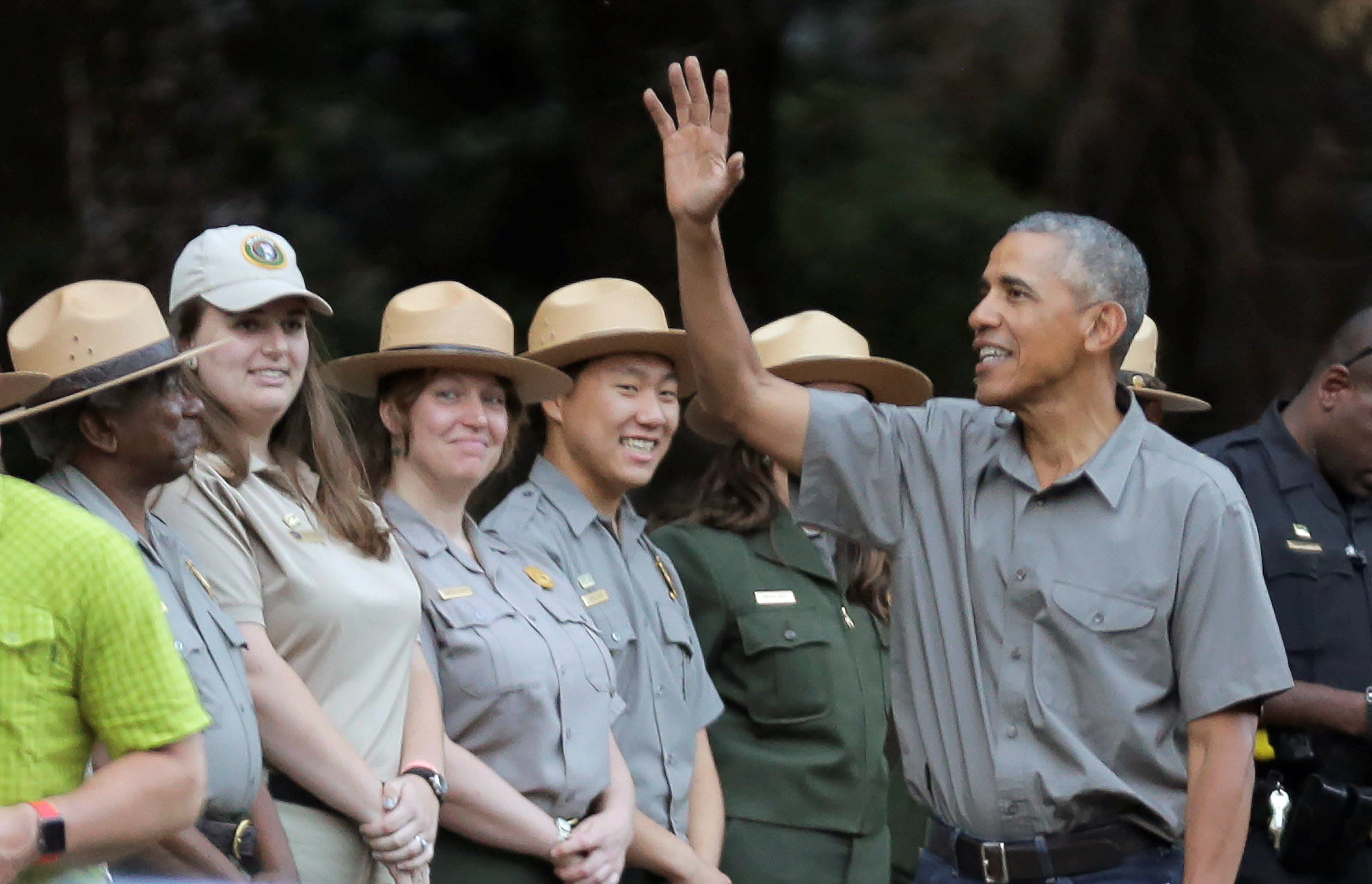 U.S. President Barack Obama and family arrive at Yosemite National Park