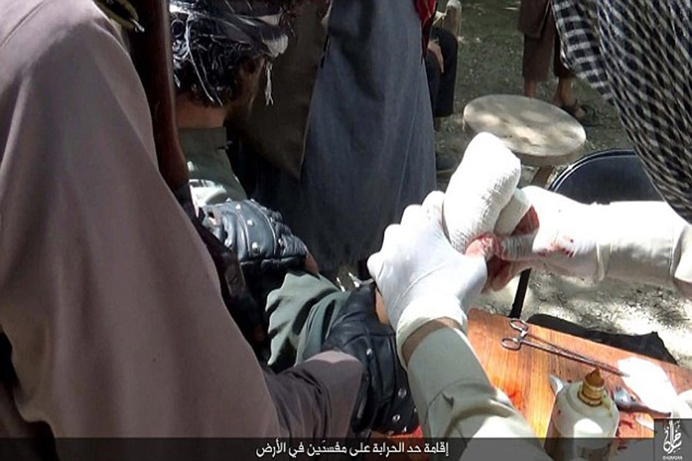 Thief has his hand and foot AMPUTATED by ISIS 