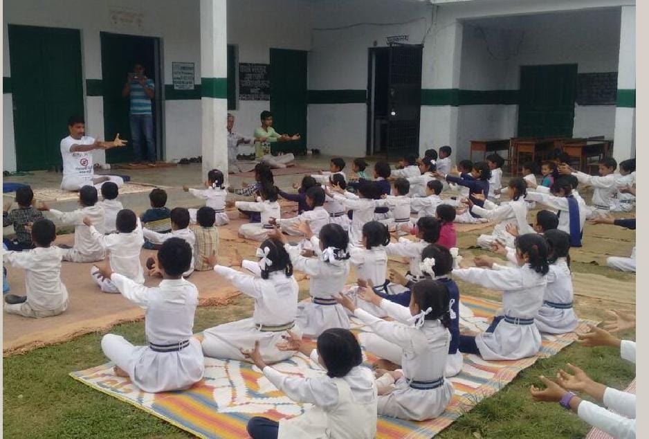 Pranayama by students