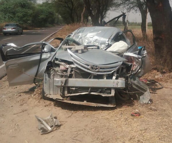 rajasthan newly married couple died in road accident in dabwali of sirsa