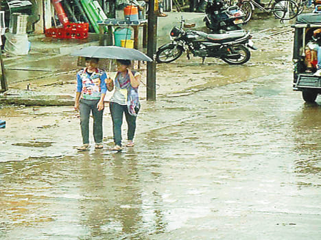Relief from the rain, humid evening again