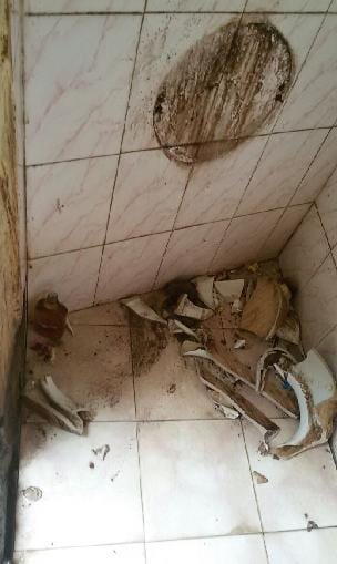 Broken urinal in Ranikhet