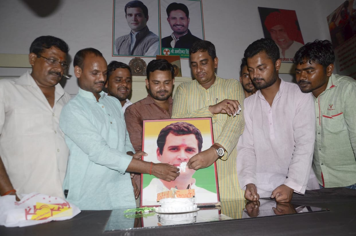 Uttar Pradesh Congress leaders celebrate birthday of Rahul Gandhi.